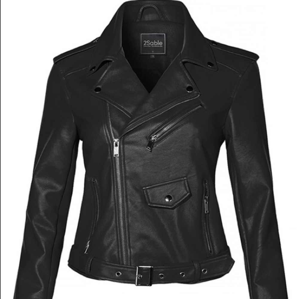 ✨NEW!!!✨ Zip Up Faux Leather Moto Biker Jacket 🖤